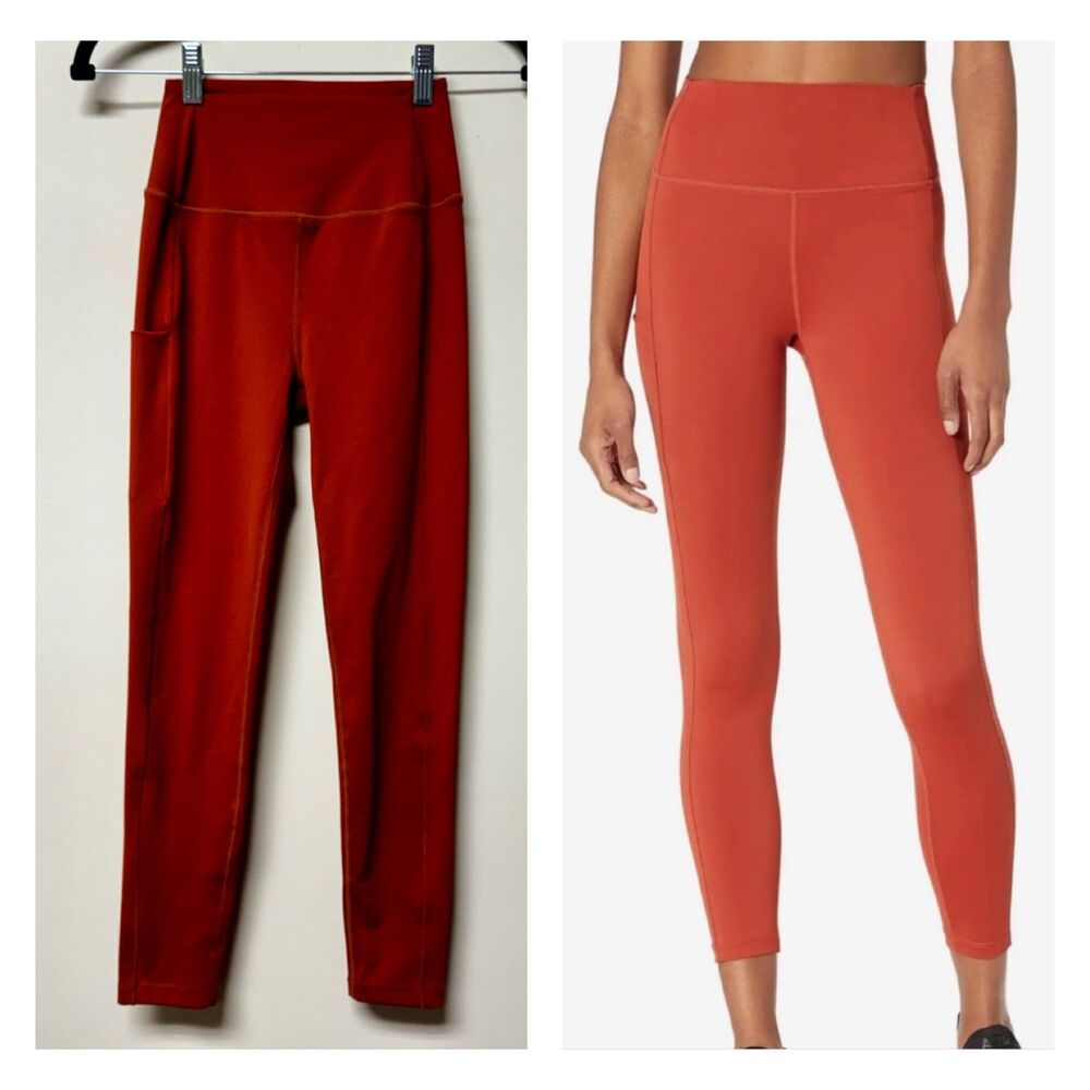 SPLITS59 Tread High Waist Techflex 7/8 Legging in Rust, Sz S